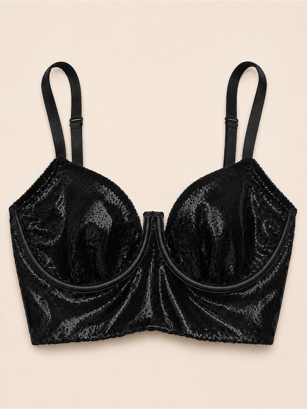 Victoria’s Secret Very Sexy Shimmer Balconet Bustier Bra 32D NWT Black